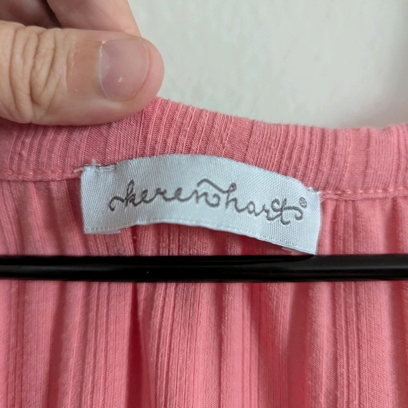 Keren Hart Pink Button Tank Top Women's Size XL Button Down Vest V-neck Colorful - Picture 2 of 5